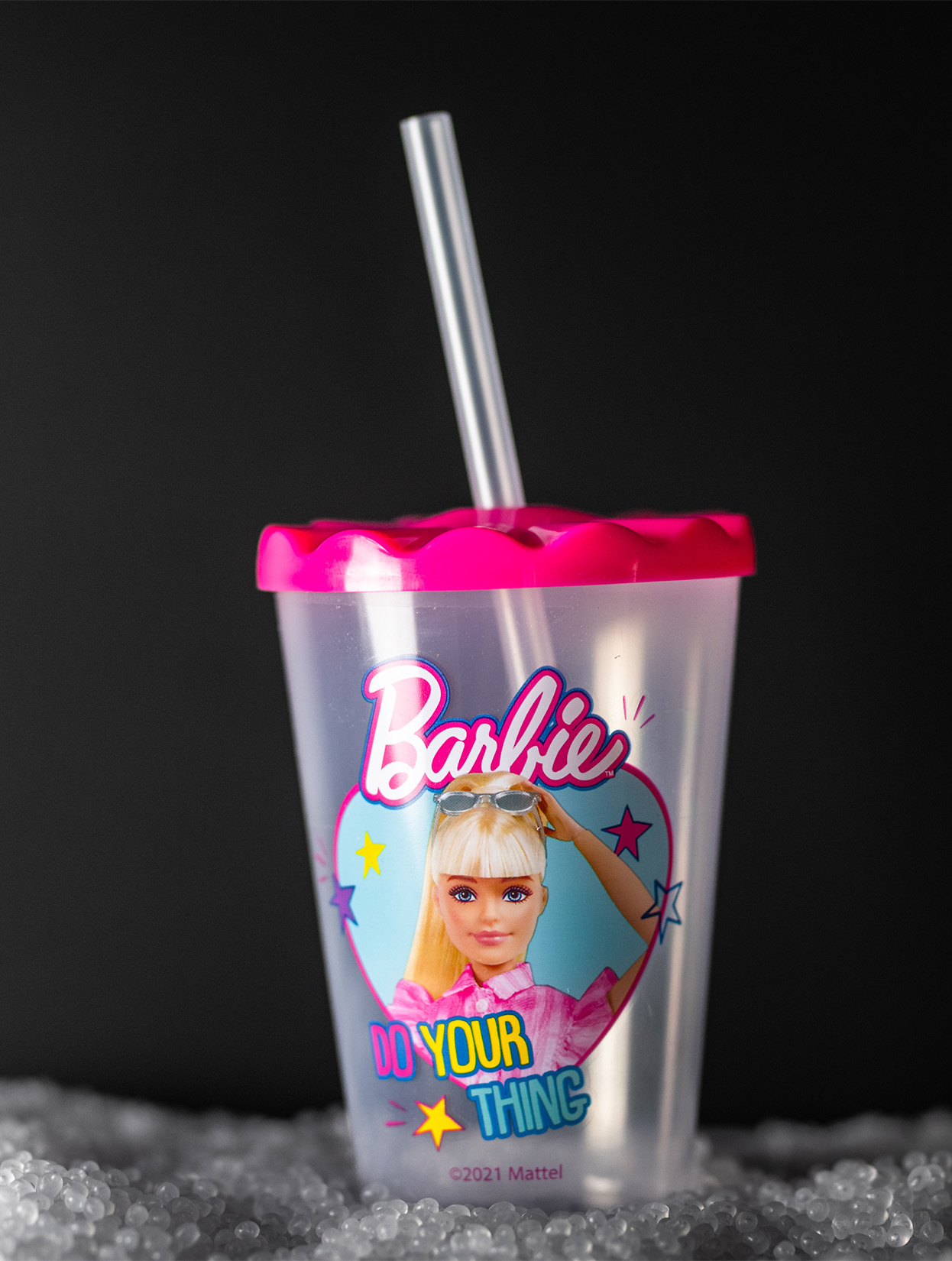 Sustainable desiagn globetrade. Barbie, do your thing, drinking cup. Made by recycled plastics